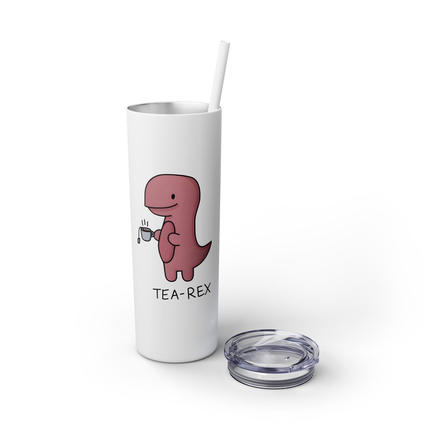 Tea Rex Skinny Tumbler with Straw