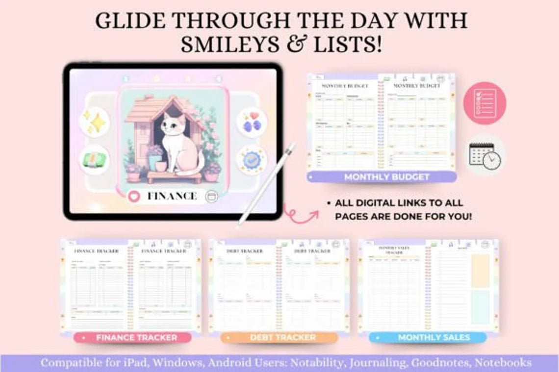 All-In-One Undated Digital Planner - Instant Download. Goodnotes, ipad, Notability, XODO, Noteshelf Planner Daily Planner Weekly Planner Digital Journal