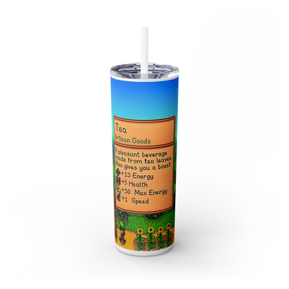 Stardew Valley Tea Skinny Tumbler with Straw