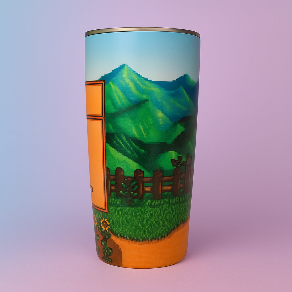 Stardew Valley 20oz Tumbler – Cozy Gaming Cup for Fans & Gamers