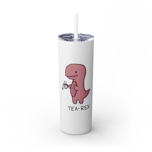 Tea Rex Skinny Tumbler with Straw