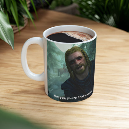 Skyrim Hey You're Finally Awake Mug