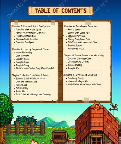 Stardew Valley Inspired Cookbook Digital File-Instant Download