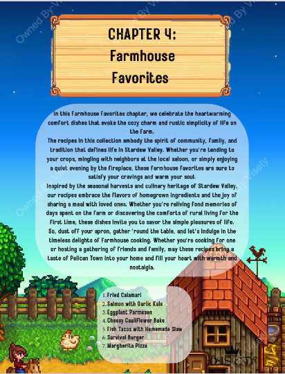 Stardew Valley Inspired Cookbook Digital File-Instant Download