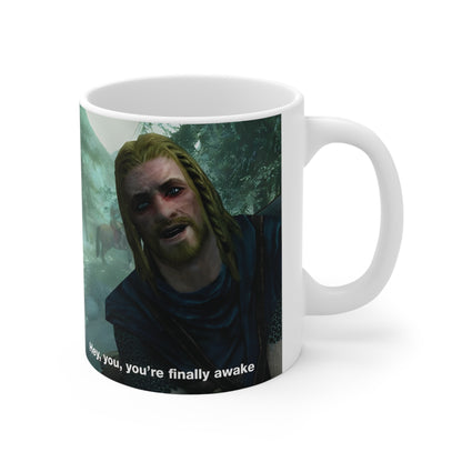 Skyrim Hey You're Finally Awake Mug