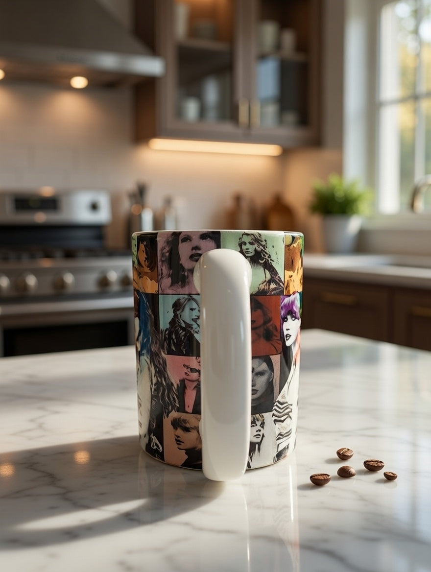 Pop-Inspired Collage Ceramic Mug (11oz)