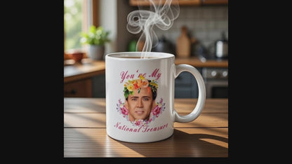 You're My National Treasure Mug - Funny Nicolas Cage Inspired Floral Coffee Mug Gift