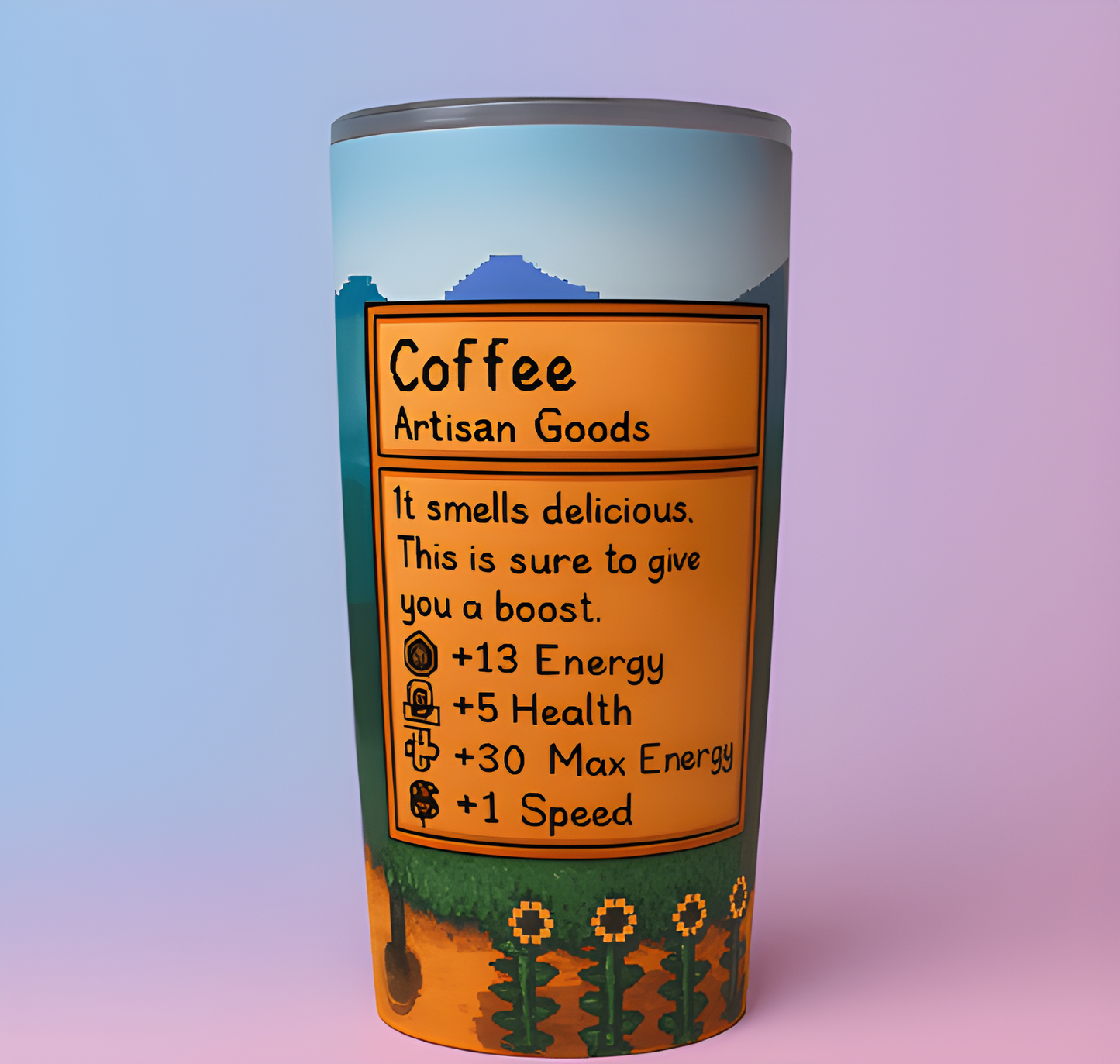 Stardew Valley 20oz Tumbler – Cozy Gaming Cup for Fans & Gamers